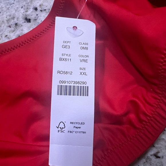 New - J.Crew‎ Heritage Bikini Top Green Scoop Neck Swimsuit in 2XL - Picture 4 of 6